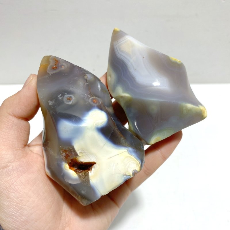 16 Pieces Black Orca Agate Flame Carving 3 - Wholesale Crystals