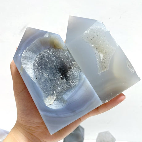 16 Pieces Geode Druzy Agate Four - sided Tower Point - Wholesale Crystals