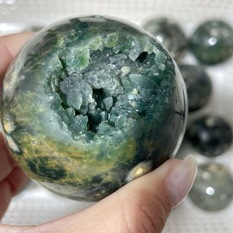 16 Pieces High Quality Green Sea Jasper Crystal Spheres - Wholesale Crystals