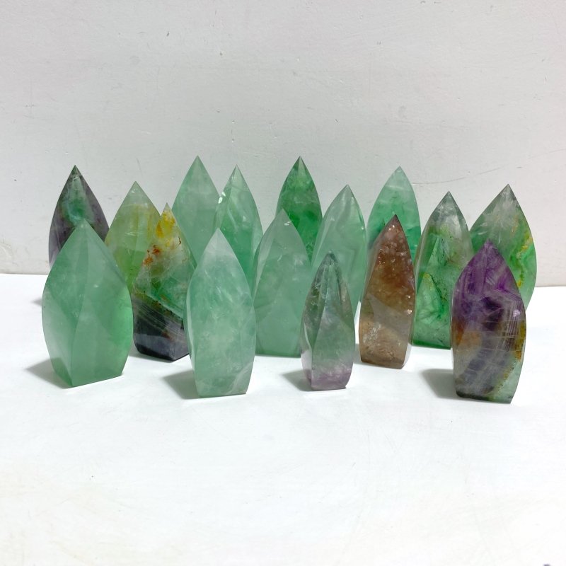 16 Pieces High Quality Large Rainbow Fluorite Flame -Wholesale Crystals