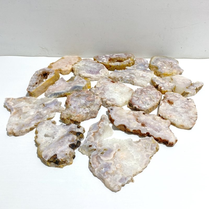 16 Pieces Sakura Flower Agate Slabs -Wholesale Crystals