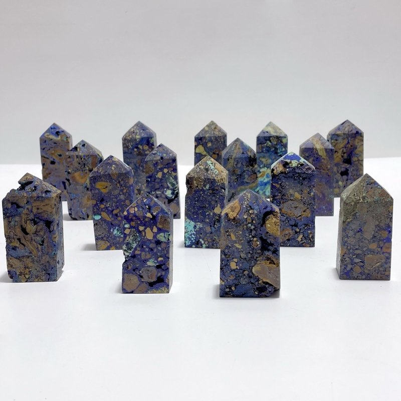 16 Pieces Unique Azurite Tower - Wholesale Crystals