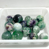 17 Pieces Beautiful Feather Fluorite Sphere Balls - Wholesale Crystals