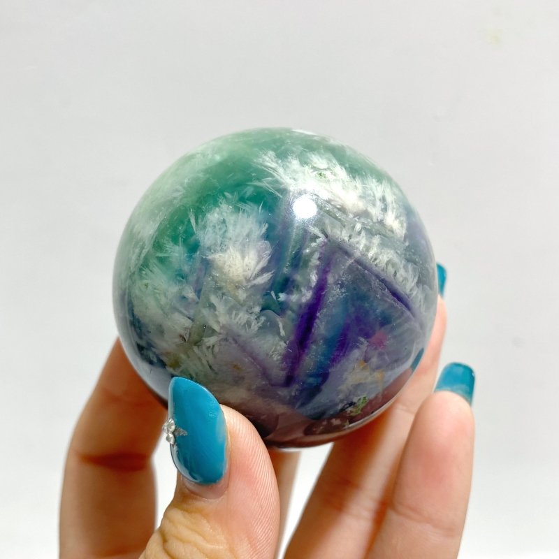 17 Pieces Beautiful Feather Fluorite Sphere Balls - Wholesale Crystals