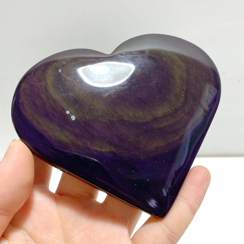 17 Pieces Beautiful Large Rainbow Cat Eye Obsidian Heart - Wholesale Crystals