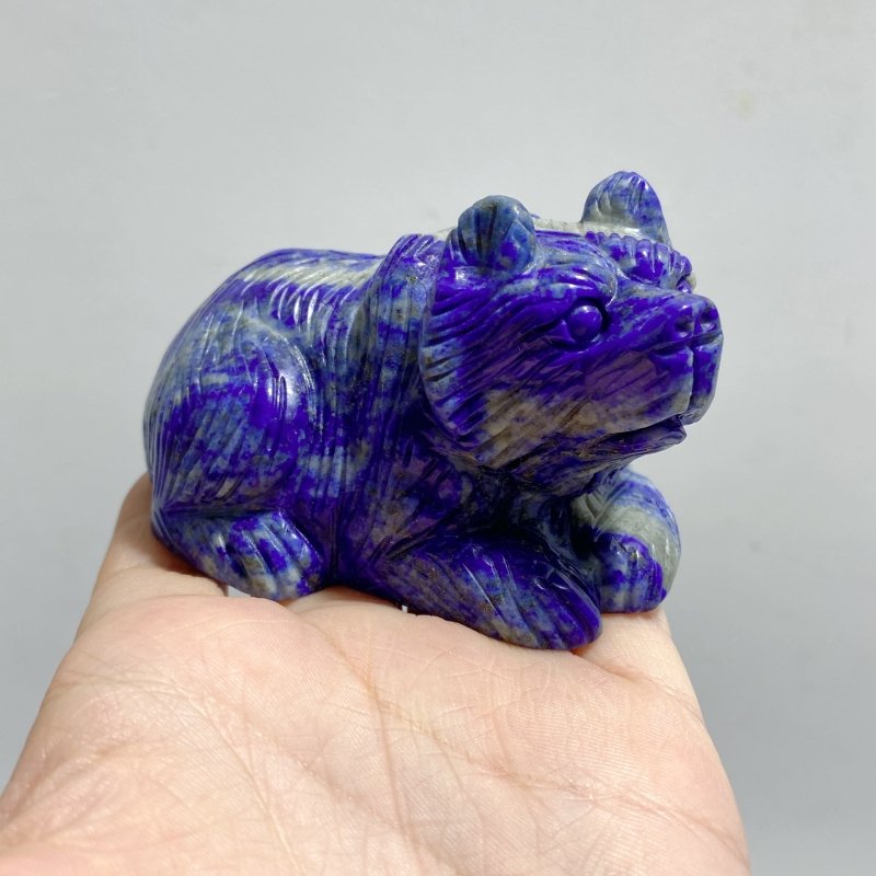 17 Pieces Lapis Lazuli Bears Carving -Wholesale Crystals