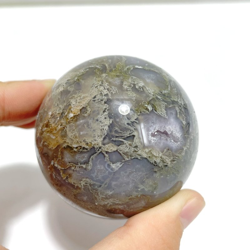17 Pieces Moss Agate Spheres - Wholesale Crystals