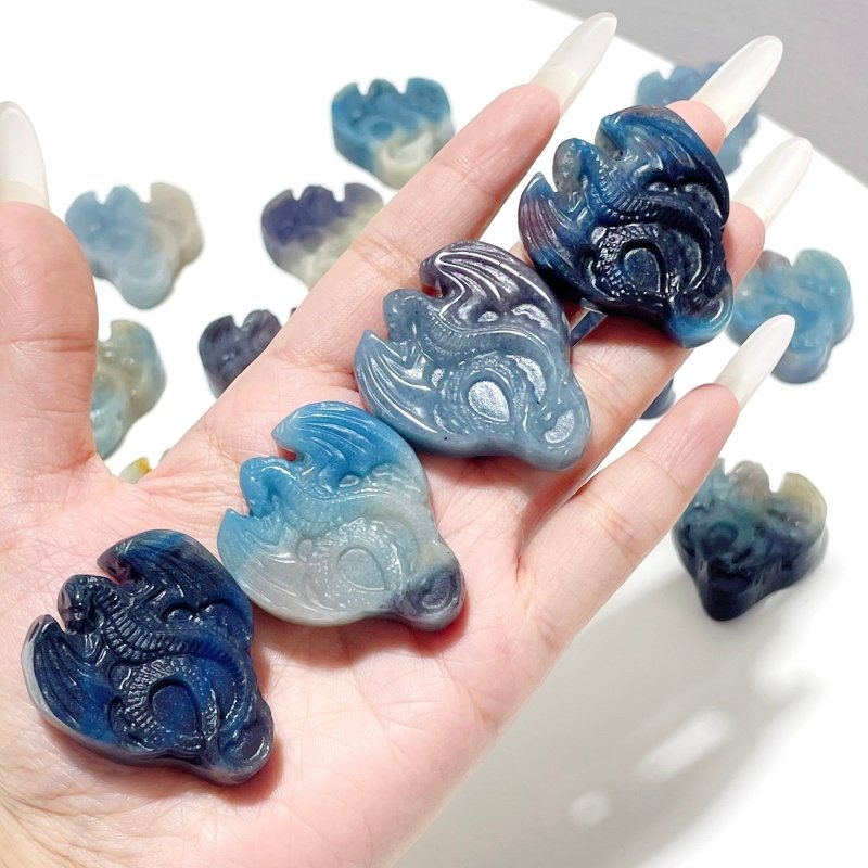 17 Pieces Trolleite Stone Flying Dragon Carving - Wholesale Crystals