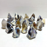 18 Pieces Black Orca Agate Flame Carving 4 - Wholesale Crystals