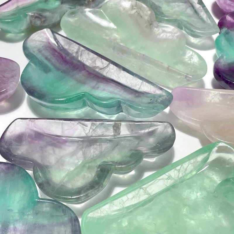 18 Pieces Colorful Fluorite Clouds Shallow Bowl - Wholesale Crystals