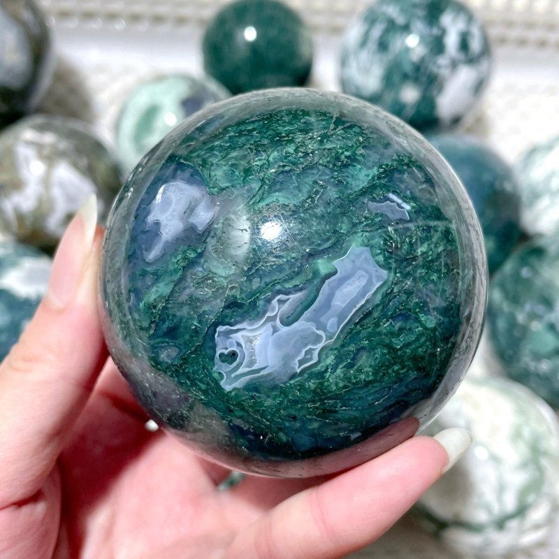 18 Pieces Moss Agate Spheres Clearance - Wholesale Crystals