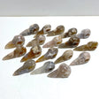 18 Pieces Sakura Flower Agate Crow Skull Carving - Wholesale Crystals