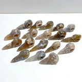 18 Pieces Sakura Flower Agate Crow Skull Carving - Wholesale Crystals