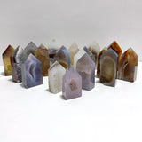19 Pieces Beautiful Geode Druzy Agate Four - sided Tower Point - Wholesale Crystals