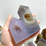19 Pieces Beautiful Geode Druzy Agate Four - sided Tower Point - Wholesale Crystals