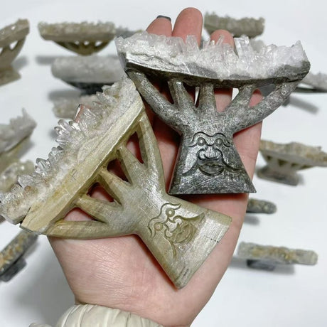 19 Pieces Clear Quartz Cluster Dendroid Guard Carving - Wholesale Crystals