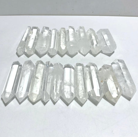 19 Pieces Clear Quartz Double Points - Wholesale Crystals