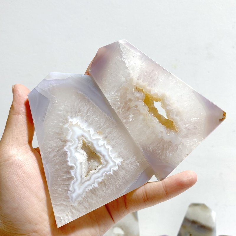 19 Pieces Geode Druzy Agate Four - sided Tower Point - Wholesale Crystals