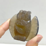 19 Pieces Geode Druzy Agate Owl Carving -Wholesale Crystals