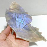 Moonstone Butterfly Wing Carving With Stand