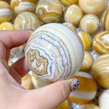 73 Pieces Stripe Yellow Calcite Spheres (Sea Freight Only)