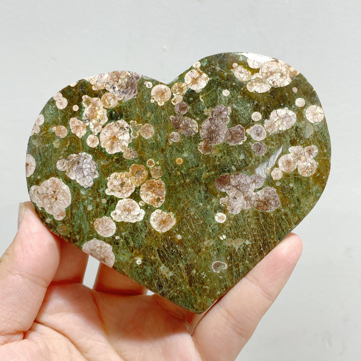 13 Pieces Large Rainforest Jasper Heart #3