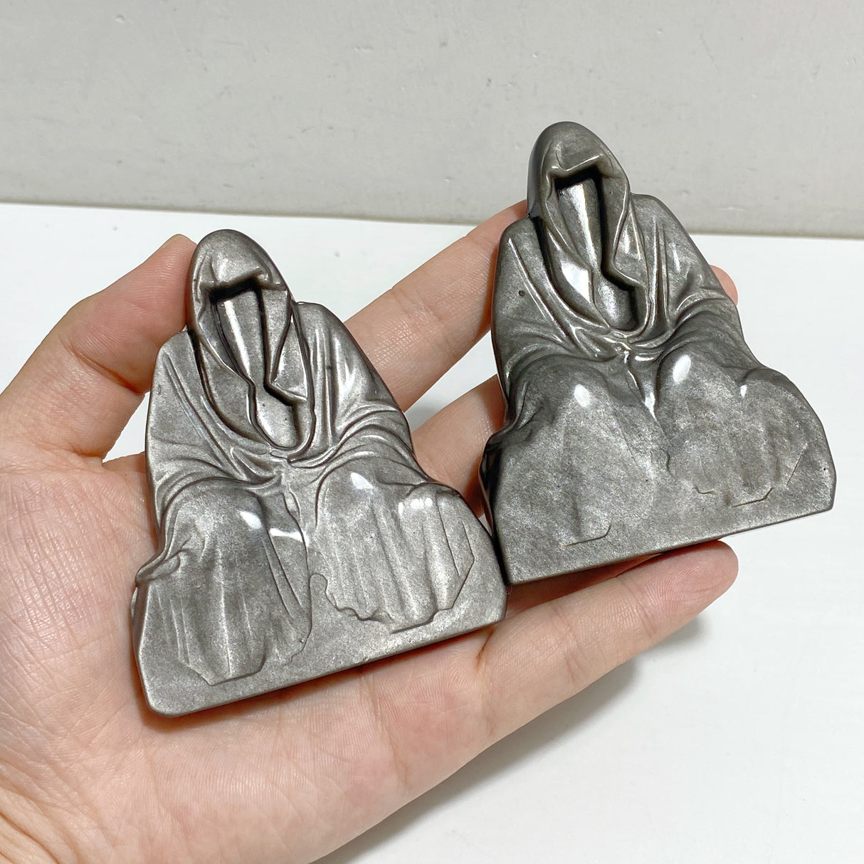 Silver Sheen Obsidian Wizard Carving Wholesale