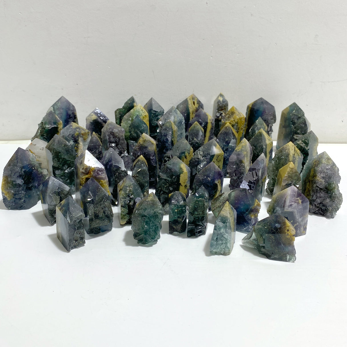 51 Pieces Fluorite Mixed Pyrite Raw Side Tower