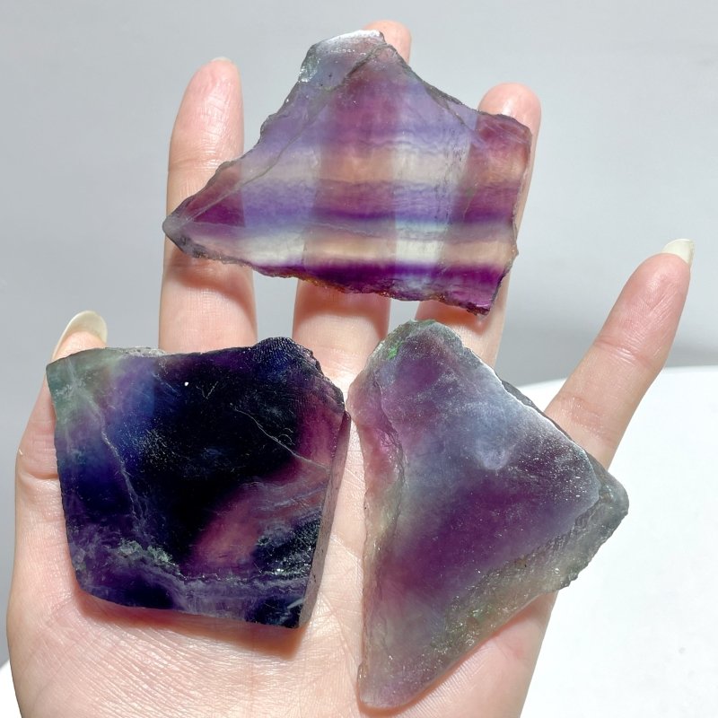 2 - 3in Small Rainbow Fluorite Slab Wholesale - Wholesale Crystals