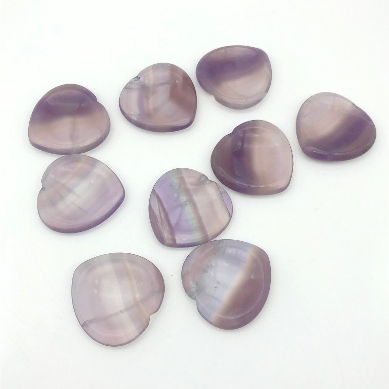 2 Colors Fluorite Worry Stone Heart Wholesale - Wholesale Crystals