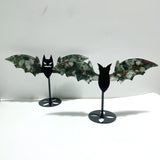 2 Pairs Africa Blood Stone Bat Wing Carving With Stand - Wholesale Crystals