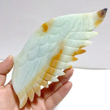 2 Pairs Angel Wing Carving With Stand Pink Opal Caribbean Calcite - Wholesale Crystals