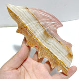 2 Pairs Demon And Angel Wing Carving With Stand Africa Blood Stone Pink Afghanistan Jade - Wholesale Crystals