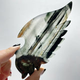 2 Pairs Demon and Angel Wing Carving With Stand Mookaite Africa Blood Stone - Wholesale Crystals