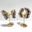 2 Pairs Fluorite Mixed Pyrite Butterfly Wing With Stand 8 - Wholesale Crystals