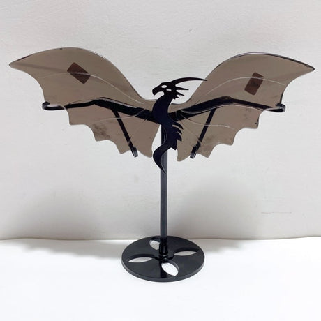2 Pairs Ice Obsidian Flying Dragon Wing With Stand - Wholesale Crystals