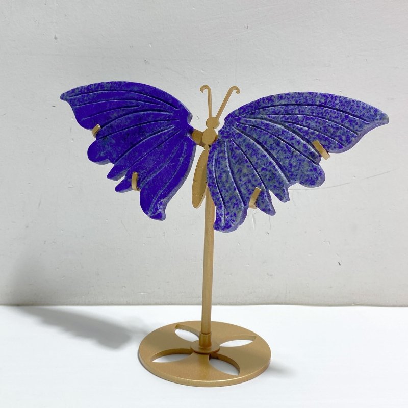 2 Pairs Lapis Lazuli Butterfly Carving With Stand -Wholesale Crystals