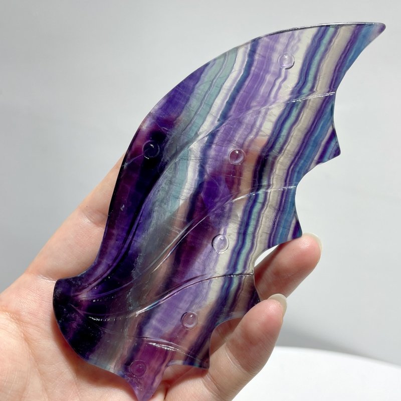 2 Pairs Rainbow Fluorite Flying Dragon Wing With Stand - Wholesale Crystals