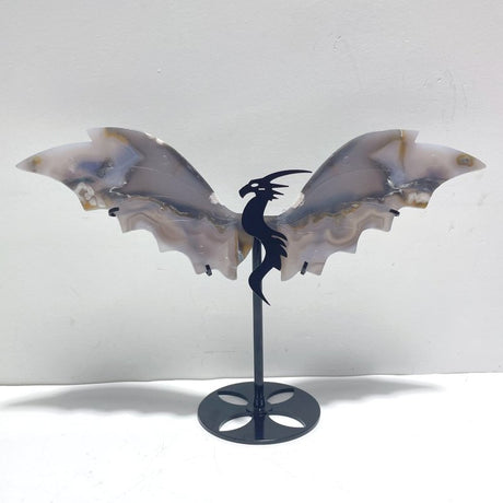 2 Pairs Stripe Agate Flying Dragon Wing With Stand - Wholesale Crystals