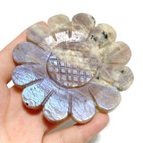 2 Pairs Sunstone Mixed Moonstone Sunflower Carving With Stand - Wholesale Crystals