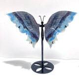 2 Pairs Trolleite Stone Butterfly Wing Carving With Stand - Wholesale Crystals