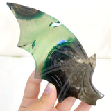 2 Pairs Volcano Agate Bat Wing With Stand (UV - Reactive) - Wholesale Crystals