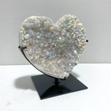 2 Pieces Aura Quartz Cluster Heart With Stand 10 - Wholesale Crystals