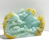 2 Pieces Beautiful Caribbean Calcite Landscape Pavilion Carving 8 - Wholesale Crystals