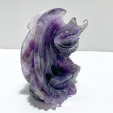 2 Pieces Beautiful Chevron Amethyst Dragon Castle Carving - Wholesale Crystals