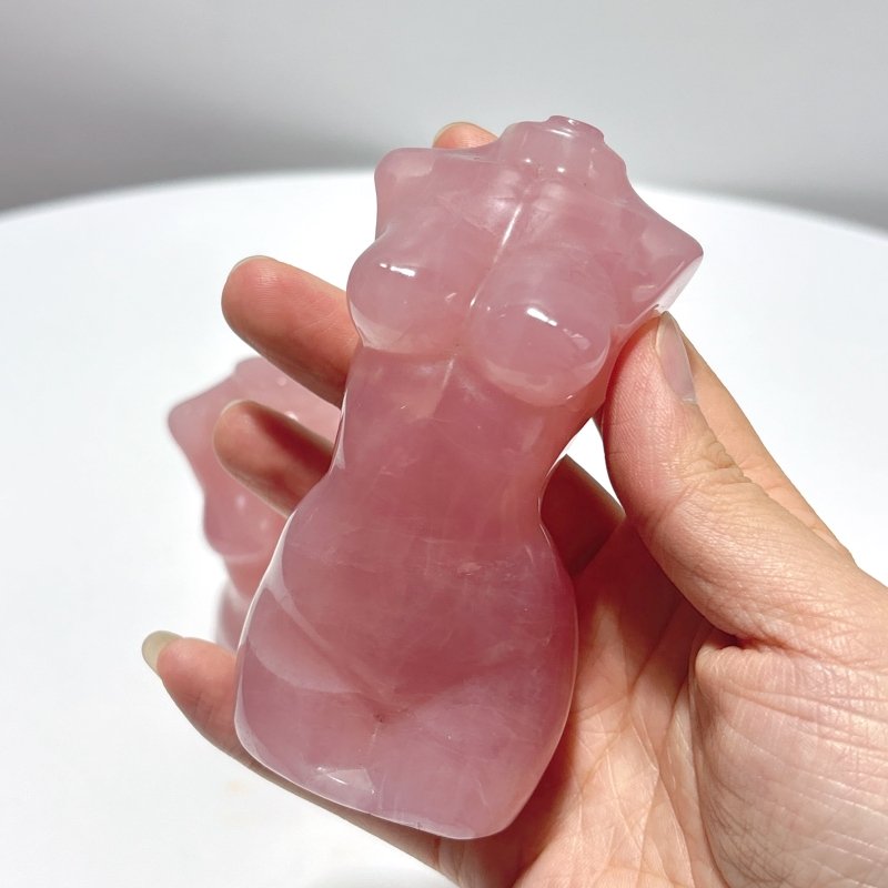 2 Pieces Deep Pink Rose Quartz Crystal Goddess - Wholesale Crystals