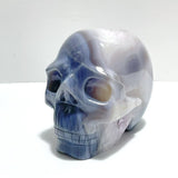 2 Pieces Druzy Geode Amethyst Mixed Agate Large Skull Carving - Wholesale Crystals