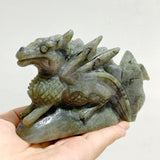 2 Pieces Labradorite Flying Dragon Castle Carving - Wholesale Crystals