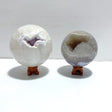 2 Pieces Large Agate Geode Druzy Sphere Ball - Wholesale Crystals