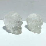 2 Pieces Large Clear Quartz Skull Carving - Wholesale Crystals